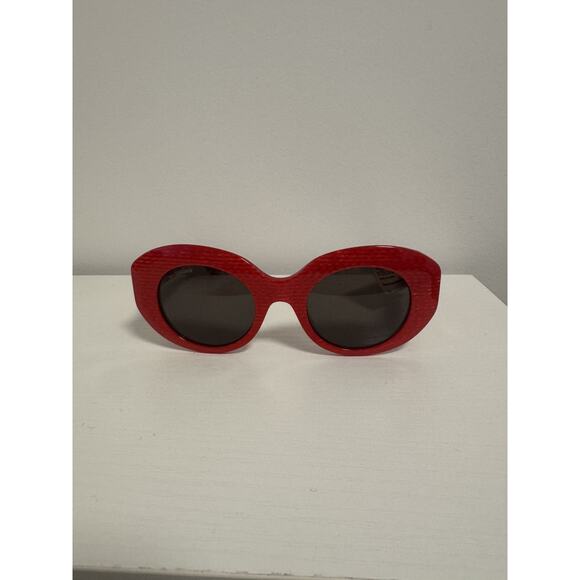Balenciaga BB 0235S 003 0235 Rive Gauche Sunglasses Red/Grey 52mm main image 11